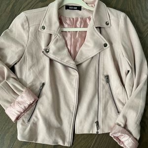 Do+Be pink suede moto jacket